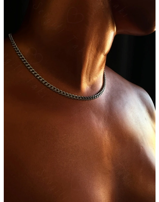 İnce Gurmet Model Choker Çelik Zincir Kolye-Choker Serisi