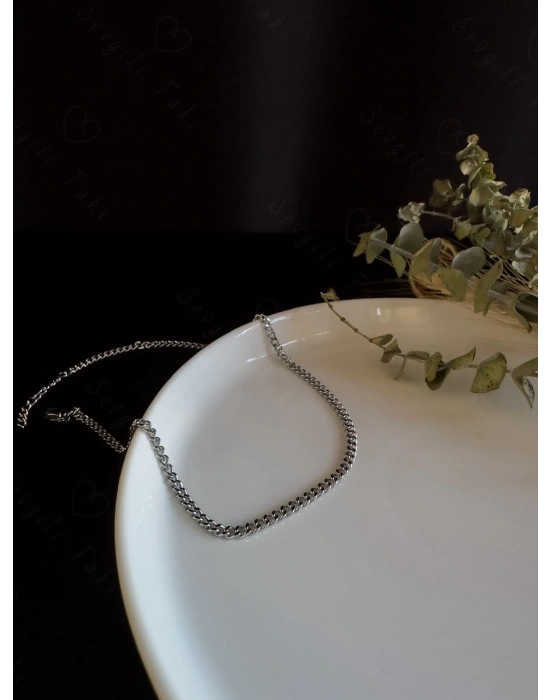 İnce Gurmet Model Choker Çelik Zincir Kolye-Choker Serisi