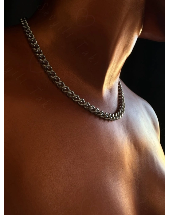 Kalın Gurmet Model Choker Çelik Zincir Kolye-Choker Serisi