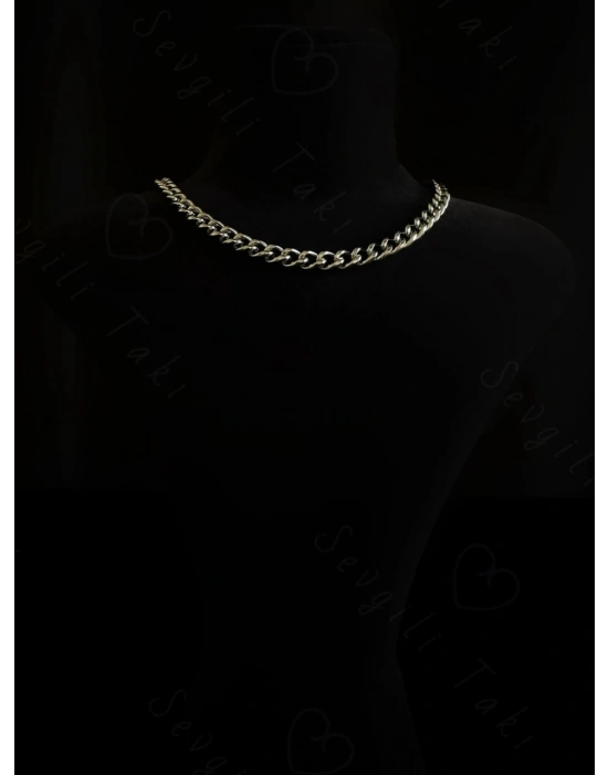 Kalın Gurmet Model Choker Çelik Zincir Kolye-Choker Serisi