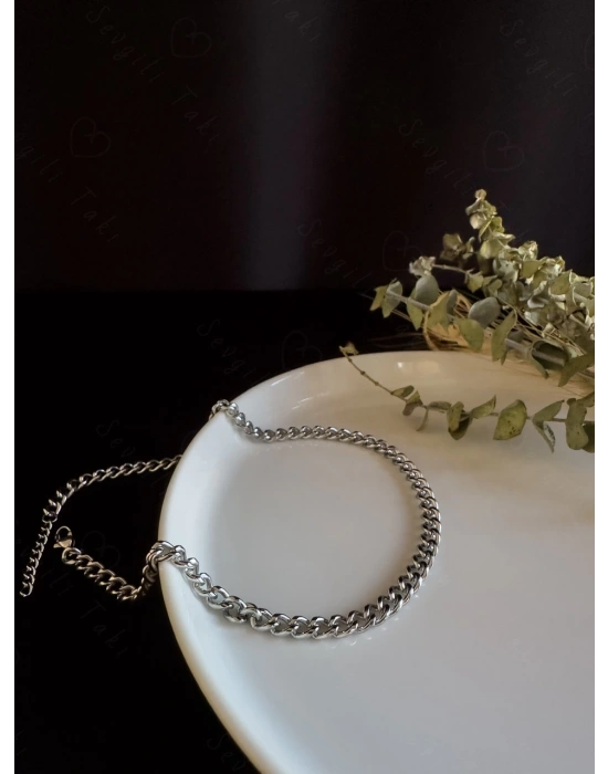 Kalın Gurmet Model Choker Çelik Zincir Kolye-Choker Serisi