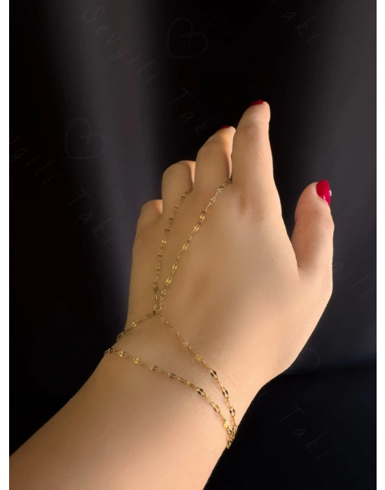 Dudak / Lip Zincir Gold Çelik Şahmeran | 1+ Serisi