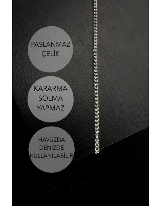 Düz Zincir Model Çelik Zincir Kolye | Vera Serisi