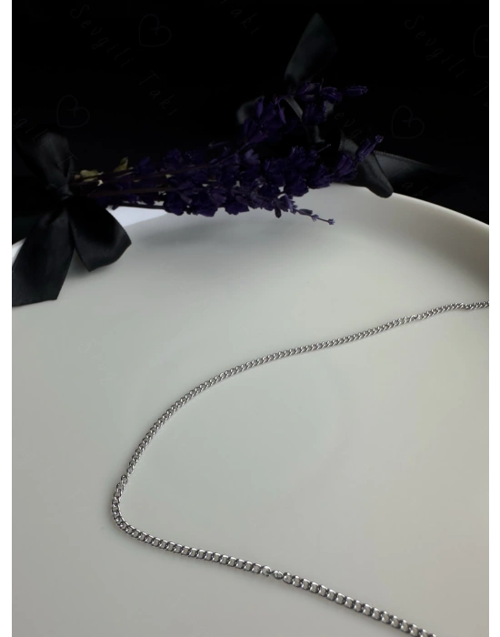 Düz Zincir Model Çelik Zincir Kolye | Vera Serisi