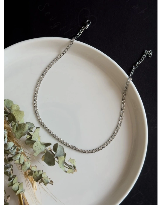 Düz Zincirli Çocuk Çelik Kolye | Arkadaş Serisi