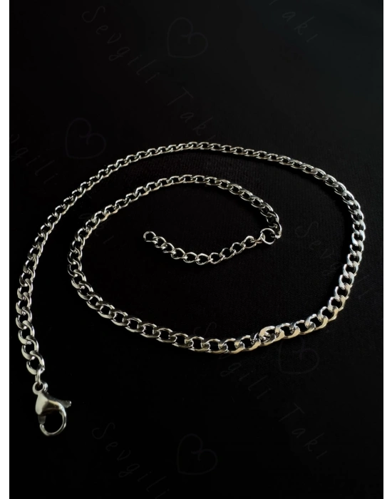 Düz Zincirli Çocuk Çelik Kolye | Arkadaş Serisi