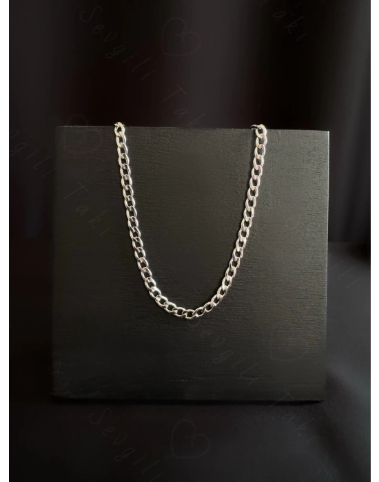 Düz Zincirli Çocuk Çelik Kolye | Arkadaş Serisi