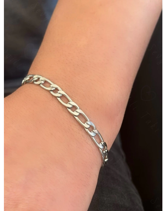 Figaro Model Çelik Zincir Bileklik | Ok Serisi