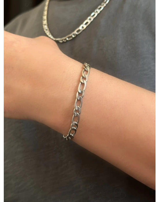 Figaro Model Çelik Zincir Bileklik | Ok Serisi