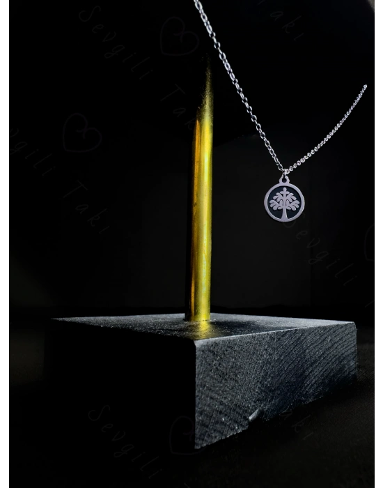 Hayat Ağaçlı Çelik Zincir Çocuk Kolye | Ulukayın Serisi