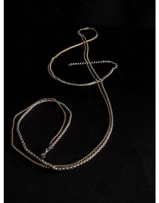 80cm | İki Zincirli Bel Takısı | Sevgili Takı Koleksiyonu