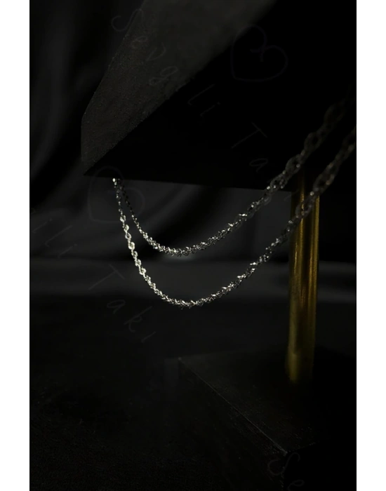 İki Zincirli Çelik Zincir Halhal | Vera Serisi