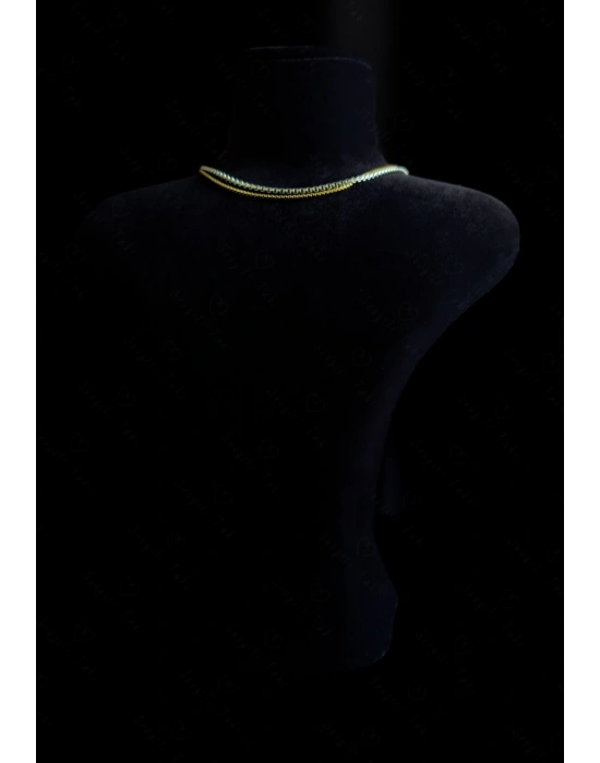 İki Zincirli Gold-Silver Çelik Kolye | Sevgili Takı Koleksiyonu