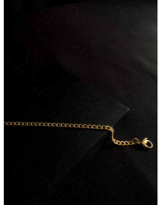 İnce Düz Zincir Gold Çocuk Çelik Bileklik | Miracle Serisi