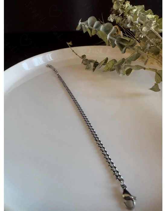 İnce Gurmet Model Çelik Zincir Çocuk Bileklik-Zemheri Serisi