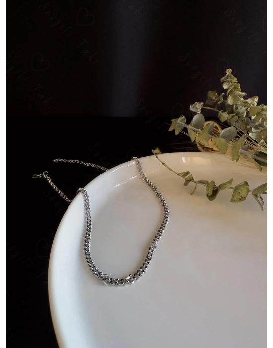 İnce Gurmet Model Çelik Zincir Çocuk Kolye-Zemheri Serisi