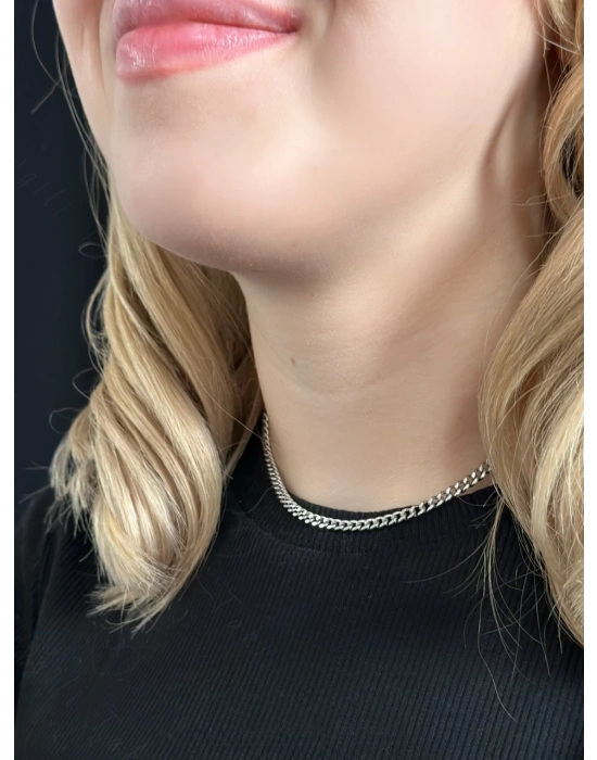 İnce Gurmet Model Choker Çelik Zincir Kolye-Choker Serisi