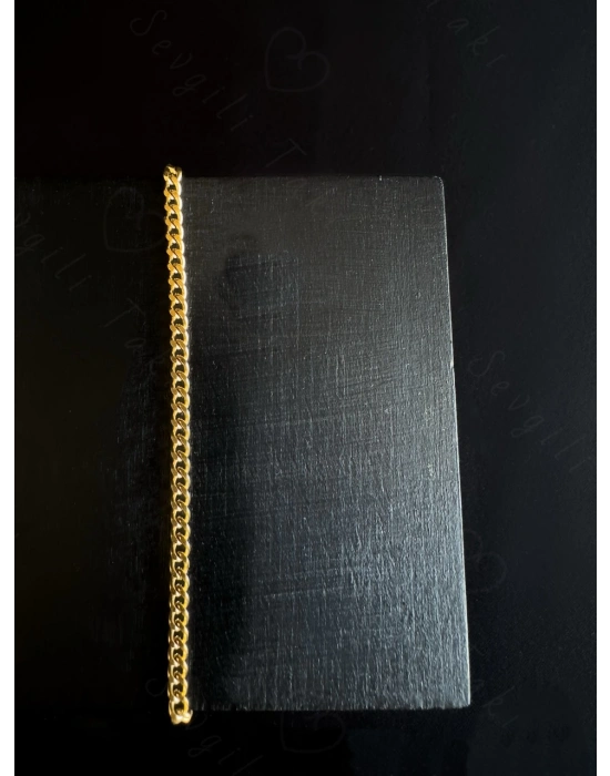 İnce Gurmet Model Gold Çelik Zincir Çocuk Bileklik | Zemheri Serisi