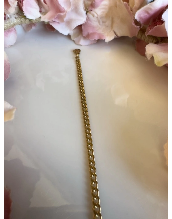 İnce Gurmet Model Gold Çelik Zincir Çocuk Bileklik | Zemheri Serisi