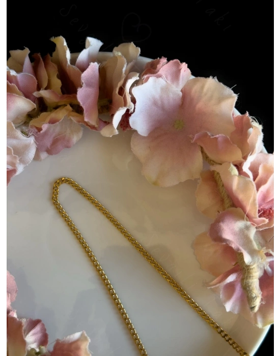 İnce Gurmet Model Gold Choker Çelik Zincir Kolye-Choker Serisi