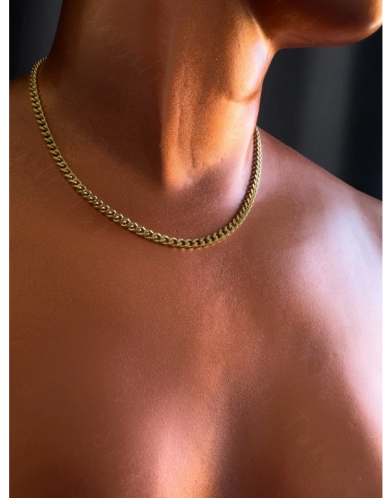 İnce Gurmet Model Gold Choker Çelik Zincir Kolye-Choker Serisi