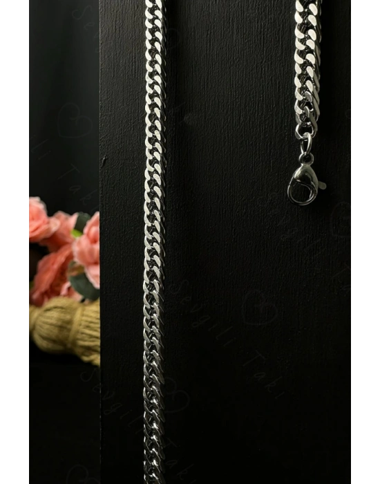 İnce Küba Model Çelik Zincir Çocuk Kolye Bileklik Takımı | Karma Serisi