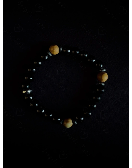 Jasper ve Oniks Doğal Taşlı Bileklik -Nazar Serisi