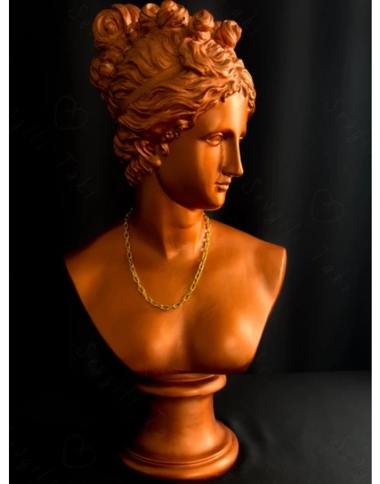 Kabartma Zincirli Gold Çelik Kolye | Terapi Serisi