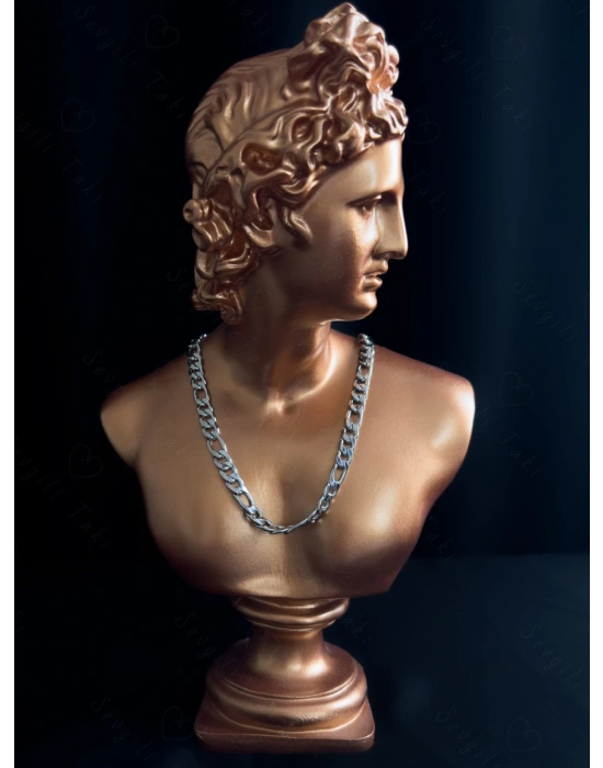 Kalın Figaro Model Yassı Çelik Zincir Kolye | Thun Serisi