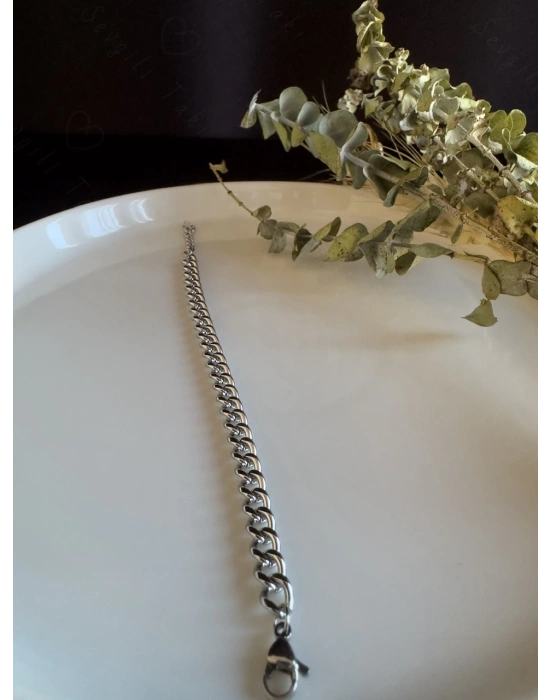 Kalın Gurmet Model Çelik Zincir Çocuk Bileklik-Zemheri Serisi