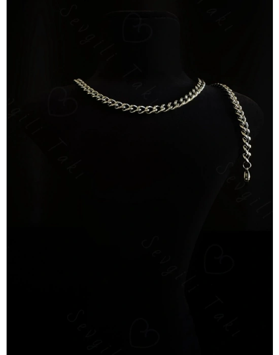 Kalın Gurmet Model Çelik Zincir Çocuk Bileklik-Zemheri Serisi