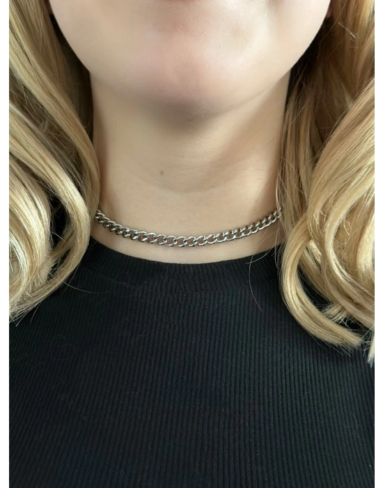 Kalın Gurmet Model Choker Çelik Zincir Kolye-Choker Serisi