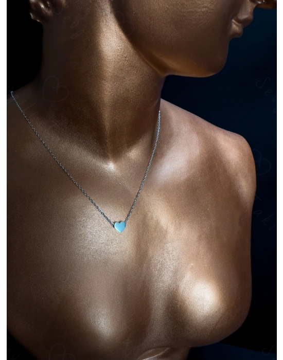 Kalp Charmlı Çelik Kolye | Vega Serisi