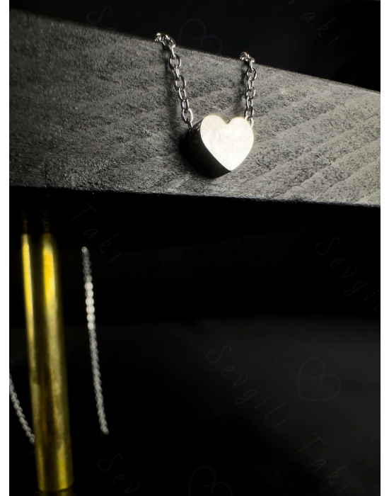 Kalp Charmlı Çelik Kolye | Vega Serisi