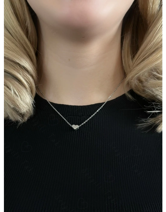 Kalp Charmlı Çelik Kolye | Vega Serisi