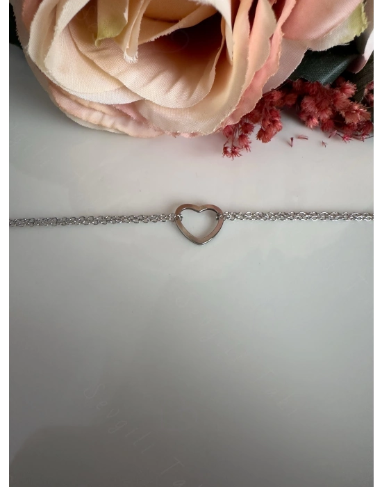 Kalp Figürlü Çelik Bileklik | Glorius Serisi