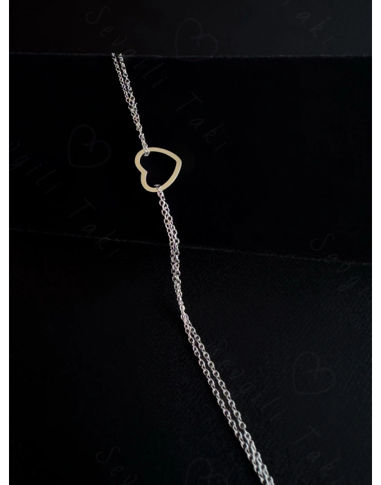 Kalp Figürlü Çelik Bileklik | Glorius Serisi