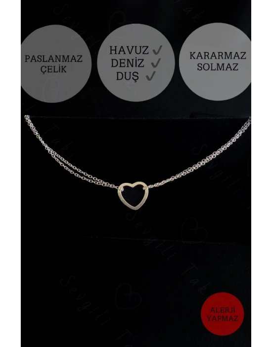 Kalp Figürlü Çelik Bileklik | Glorius Serisi