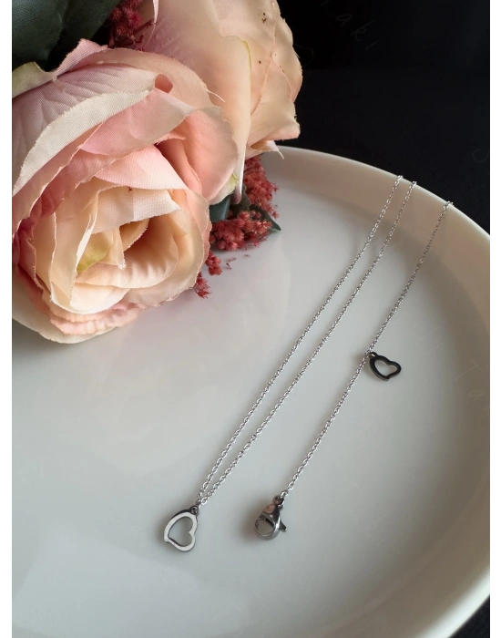 Kalp Figürlü Çocuk Kolye ve Bileklik Takımı | Karma Serisi 