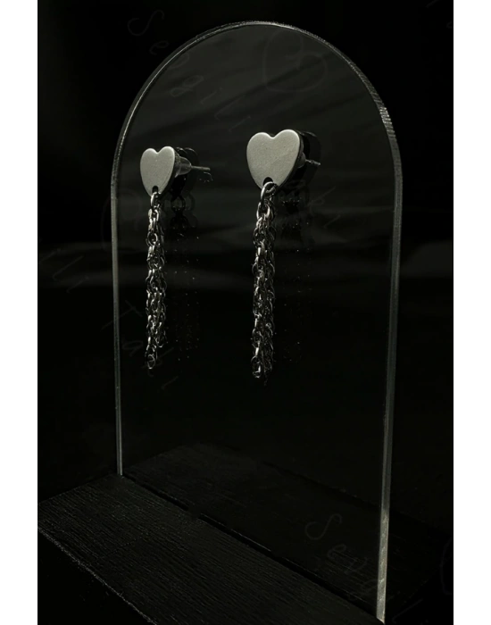 Kalpli Dökümlü Çelik Küpe | Vera Serisi