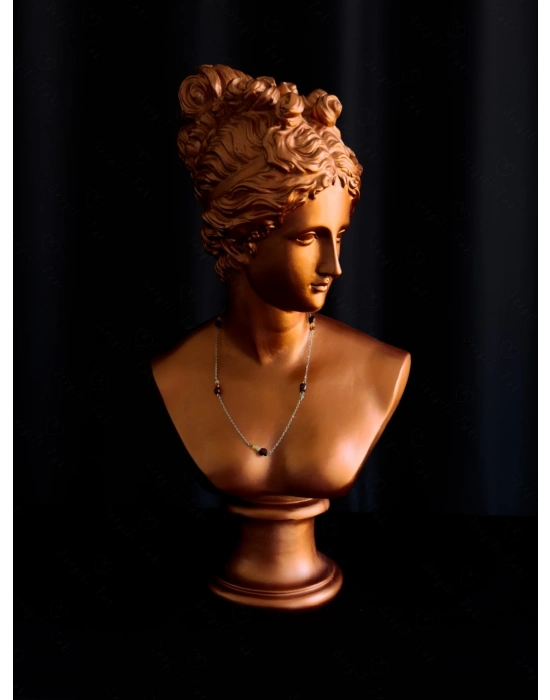 Kaplangözü ve Akik Doğal Taşlı Çelik Kolye | Batur Serisi