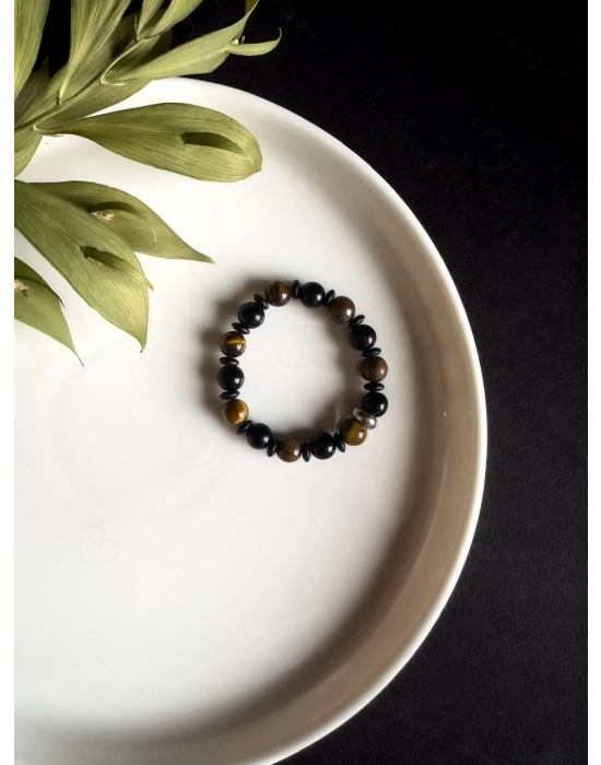 Kaplangözü ve Obsidyen Doğal Taşlı Çocuk Bileklik