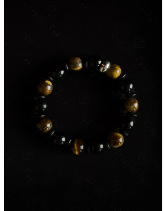 Kaplangözü ve Obsidyen Doğal Taşlı Çocuk Bileklik