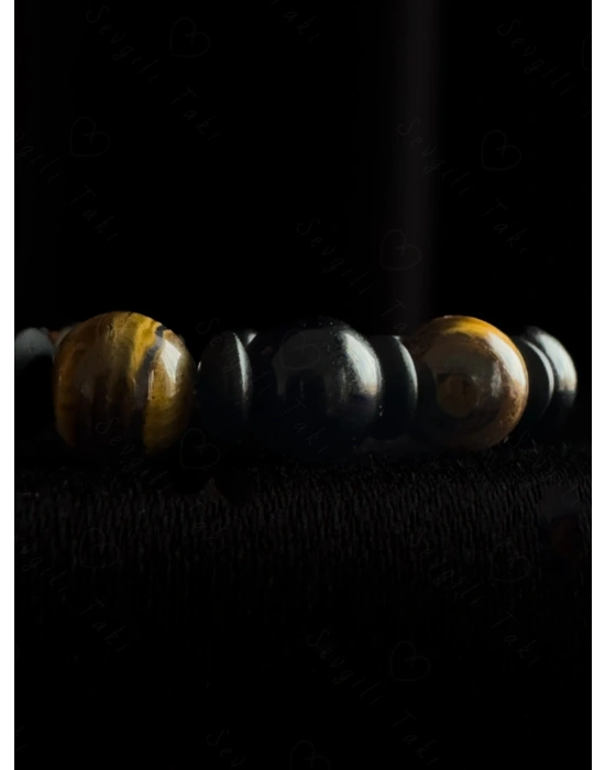 Kaplangözü ve Obsidyen Doğal Taşlı Çocuk Bileklik