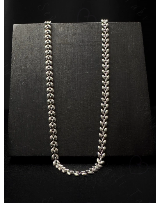 Balıksırtı / Kılçık Model Çelik Zincir Kolye | Mavi Serisi