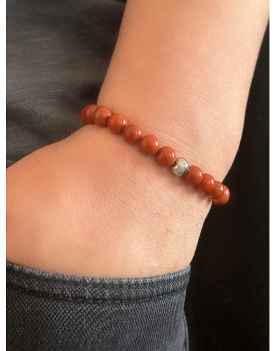 Kırmızı Jasper Doğal Taşlı Bileklik | Vega Serisi