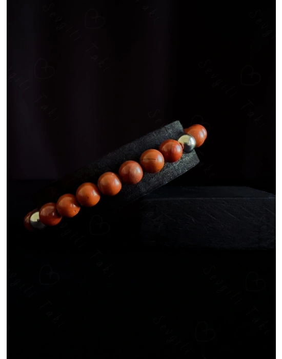 Kırmızı Jasper Doğal Taşlı Bileklik | Vega Serisi