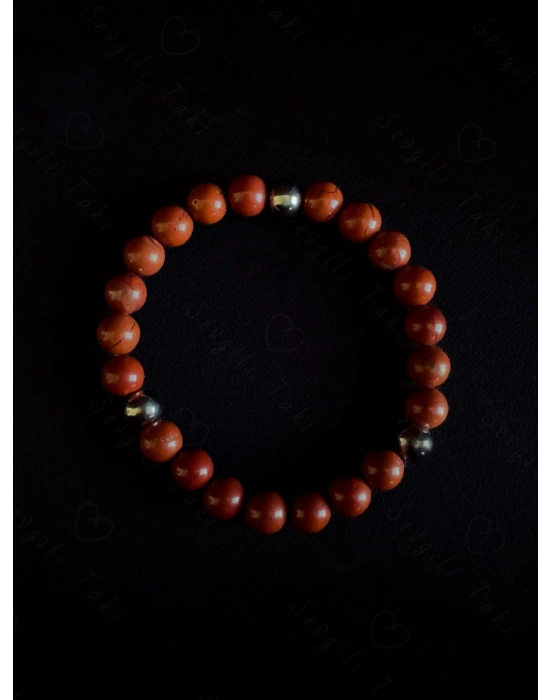 Kırmızı Jasper Doğal Taşlı Bileklik | Vega Serisi