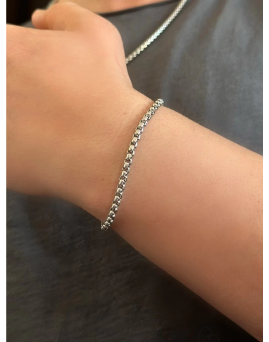 Köşeli Çelik Zincir Bileklik | Kuzey Serisi