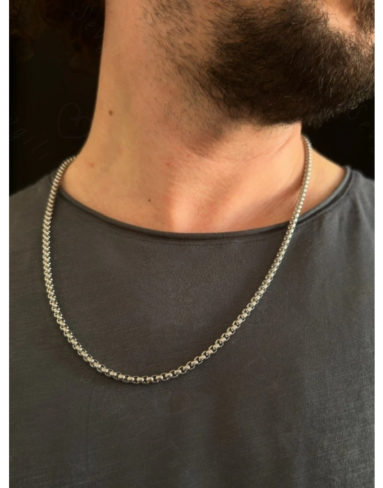 Köşeli Çelik Zincir Kolye | Kuzey Serisi